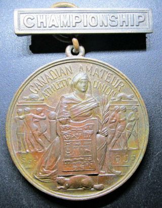 1906 Canadian Amateur Athletic Union " Championship " Medal,  September 50mm