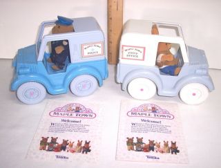 1988 Tonka Maple Town Police Car W/sheriff Bulldog & Mail Truck W/ Papa Rabbit