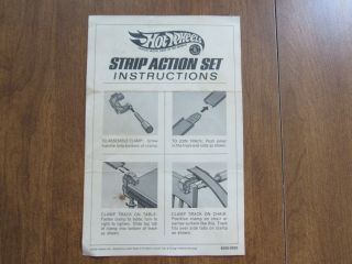 Vintage 1967 Hot Wheels Strip Action Set Instruction Sheet Zz1908