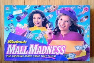 Vintage 1996 Electronic Mall Madness Shopping Spree Board Game Missing 1 Label