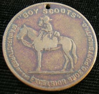 1910’s - Good Luck Boy Scout - Excelsior Shoe Co.  Advertising Token