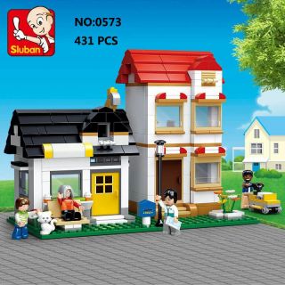 Sluban B0573 Town Apartment Flat House Figure Building Block Toy Compatible