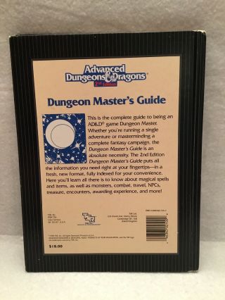 Dungeon Master’s Guide TSR 2100 AD&D 2nd Edition Advanced Dungeons & Dragons 2