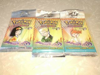3 Packs Of Pokemon Gym Heroes Booster Packs Factory
