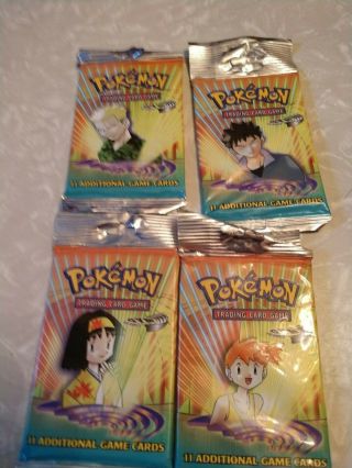 4 Packs Of Pokemon Gym Heroes Booster Packs Factory