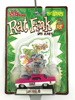 Racing Champions Rat Fink Ed Big Daddy Roth Dodge Color Me Gone Die Cast 1/64