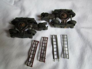 Pair S Gauge Trucks With Axles Wheels Couplers And 4 Ladders