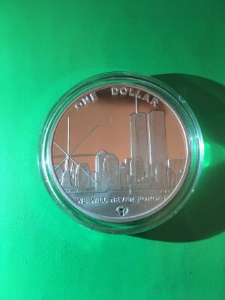 Freedom Tower 1 Dollar Coin With Silver Recovered From World Trade Center Proof