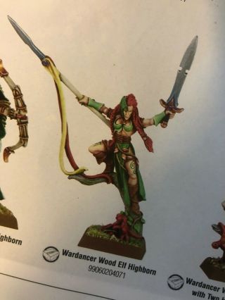 Warhammer Wood Elf Wardancer Highborn Lord Hero Female General Metal Oop