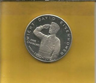 General Dwight D.  Eisenhower 1990 Rep Of Marshall Island $5.  00 Coin 38 Mm Nickel