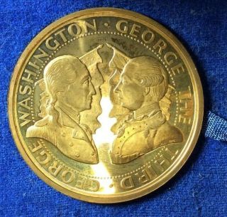 Medal G.  Washington - George Lll 1776 Gold Plated Bronze