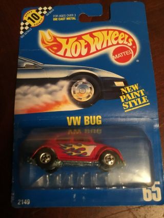Hot Wheels Vhtf Speed Points 1990 Blue Card Series Vw Bug 65