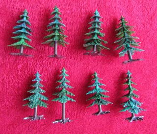 Plasticville Ho,  Or S&o Pine Trees.  8 Trees In Without The Box.