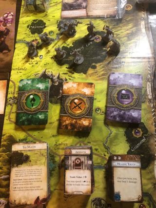 Runebound 3rd Edition Board Game with Gilded Blade and Mountains Rise expansions 3