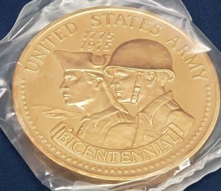 1975 United States Army Bicentennial 3oz Bronze Medal With Box