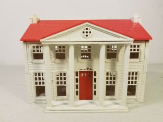 Vtg.  Plasticville O Gauge 2 - Story White W/ Red Roof Colonial Mansion House