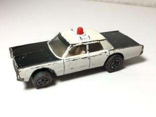 Hot Wheels Redline Police Cruiser - Black/white Enamel,  1968 Mattel Usa Base
