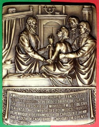 Medicine / Kings´french Surgeon Ambroise ParrÉ Bronze Medal By Antunes