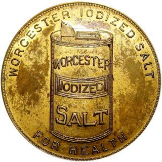 Pre 1933 York City Good Luck Swastika Token Worcester Salt For Health