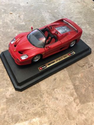 1995 (diecast 1:24 Scale) Ferrari F50 Convertible/targa Red By Burago Of Italy
