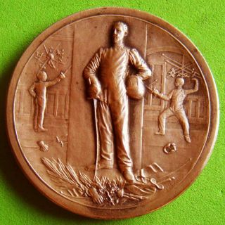 Art Nouveau Sports Fencing Teacher Class Fencers Award Bronze Medal By Rasumny