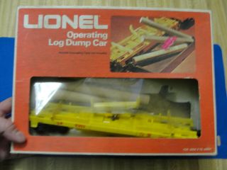 Vintage Lionel 6 - 9303 Operating Log Dump Car O Gauge W/ Box
