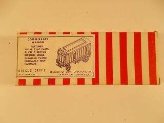 Circus Crafts 1/4” O Scale Cw - 13 Commissary Wagon Kit