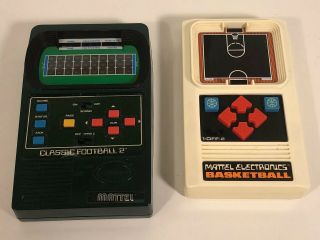Mattel Basketball & Classic Football 2 Vintage Electronic Handheld Video Game