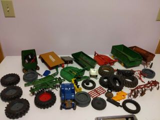 1/16 Ertl Toy Tractor Parts Muffler Tires Rims Wagons Jd Ih Ford