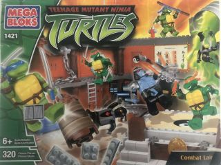 Teenage Mutant Ninja Turtles Mega Bloks Combat Lair Set 1421 Includes Figures