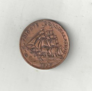 Uss U.  S.  Navy Frigate Constellation Coin Medal Made From Parts Of First Ship