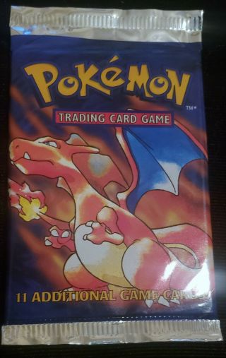 1999 Pokemon Base Set Booster Pack " Charizard Art " Unweighted.