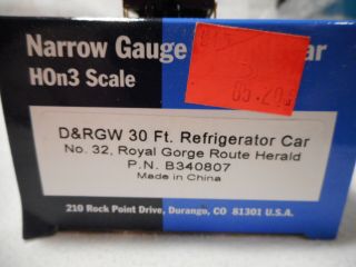 Blackstone HOn3 Scale D&RGW 30 Ft.  Refrigerator Car No.  32 2