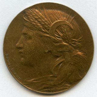 France Marianne Exposition Universelle 1900 Bronze Medal 31mm 12gr