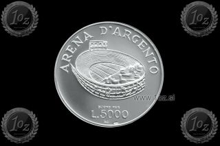 ITALY (L.  5000) 1974 (ARENA di VERONA - ENTE LIRICO) SILVER Medal (Ag 800) UNC 2