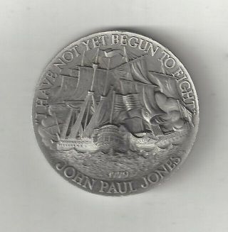 John Paul Jones U.  S Continental Navy Ship Sea Battle Pewter Longines Medal Coin