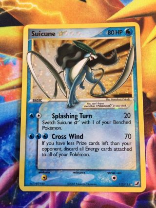 Pokemon Suicune Gold Star Ex Unseen Forces 115/115
