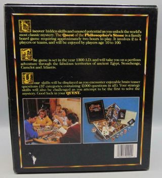 The Quest of The Philosopher ' s Stone Board Game 1986 Questone Marketing Inc 2