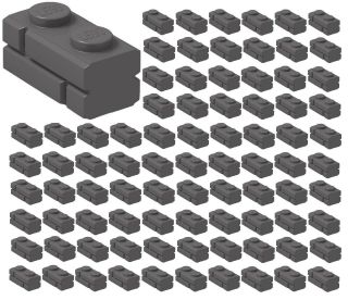 ☀️100x Lego 1x2 Dark Bluish Gray Modified Masonry Profile Bricks Wall 98283