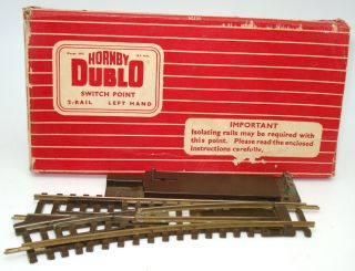 Hornby Dublo No.  2729 2 - Rail Left Hand Switch Point - Exc.  & Boxed