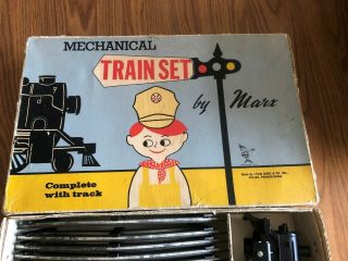 Vintage Louis Marx Mechanical Train Set Union Pacific 1950s W/ Key & Tracks
