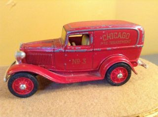 Ertl Chicago Fire Department No.  3 1932 Ford Panel Delivery Truck Die - Cast Metal