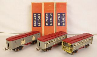 Lionel 600 - 601 - 602 Set Of (3) Illuminated Passenger Cars - Vg,  W/orig.  Boxes