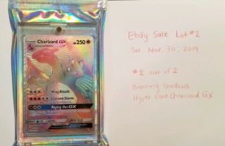 Charizard Gx Burning Shadows 150/147 Rainbow Secret Hyper Rare Pokemon Card M/nm