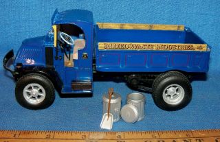 First Gear Allied Waste Industries Mack Ak Blue Dump Truck 1:34 W/cans Shovel Nr