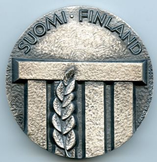 Finland 1995 Entering the EU Silvered Bronze Art Medal 70mm 305gr 2
