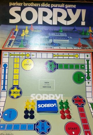 Vintage SORRY Board Game 1972 Parker Brothers 100 Complete 2