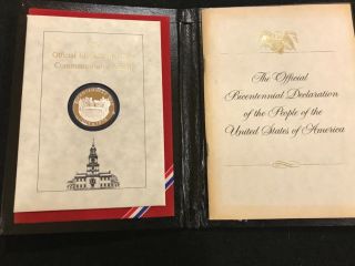 Official Bicentennial Day Sterling Silver Medal Signatures Of Congress & Ford