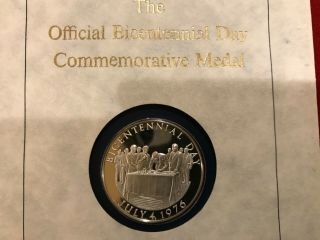 Official Bicentennial Day Sterling Silver Medal Signatures of Congress & Ford 3