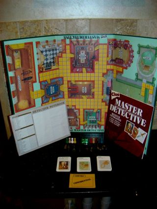 Vintage 1988 CLUE Master Detective Board Game Parker Brothers 100 Complete 2